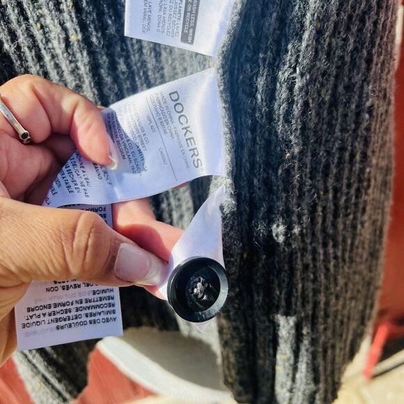 Dockers Cardigan Sweater Sz Small Gray knit Wool Blend Preppy - Picture 8 of 9